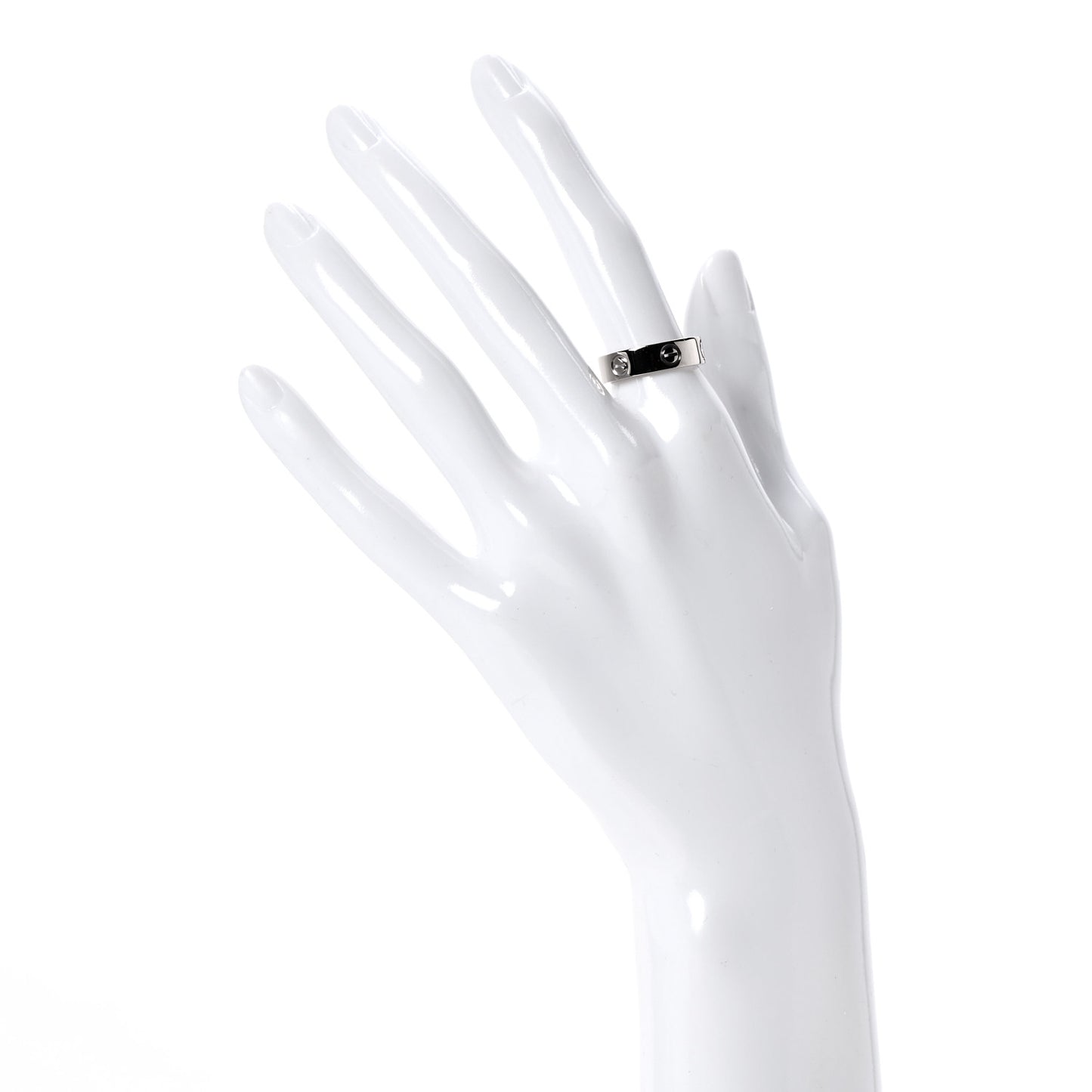 18K White Gold 5.5mm LOVE Ring 54 6.75