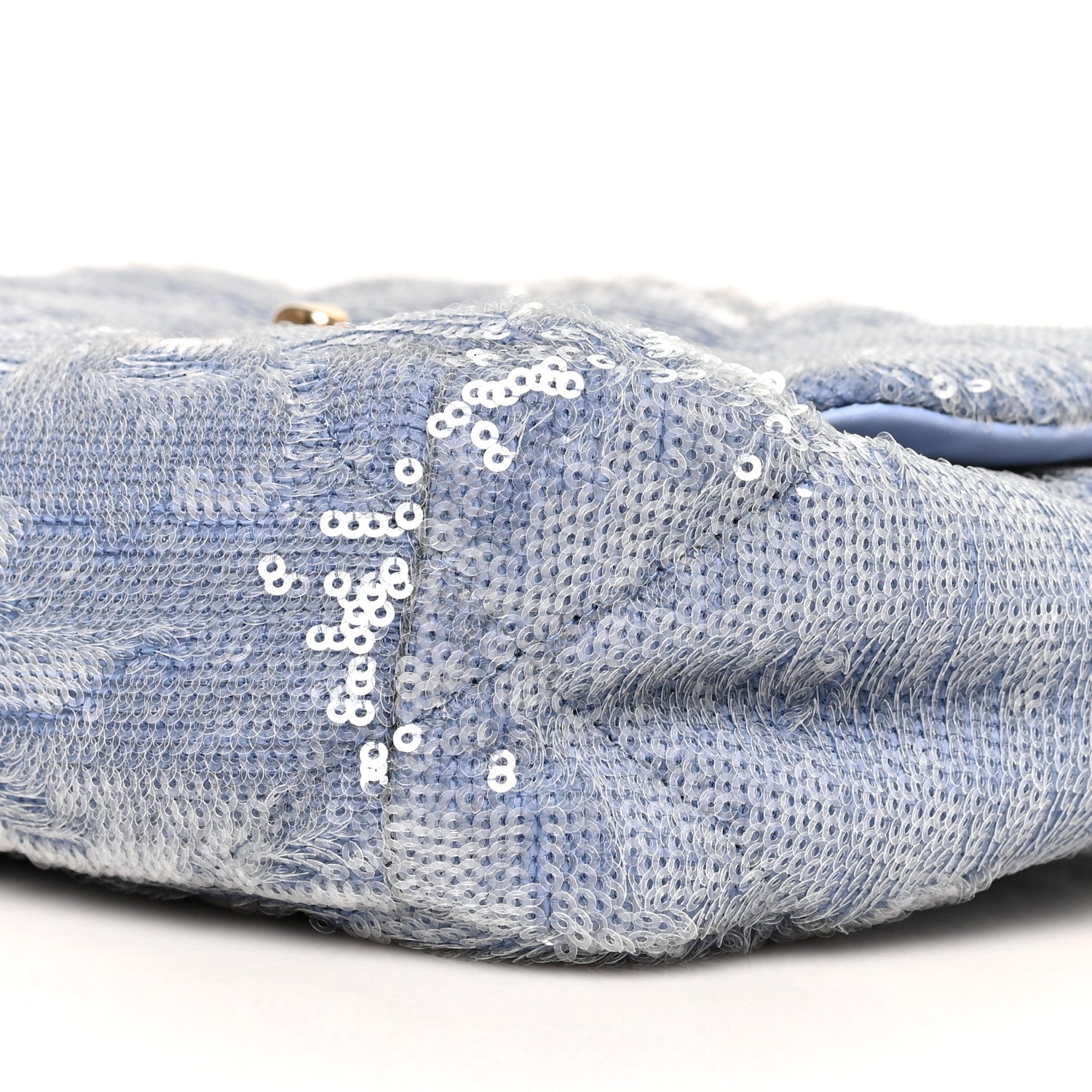 Chanel Sequin Quilted Medium Chanel 19 Flap Light Blue 10 of 10