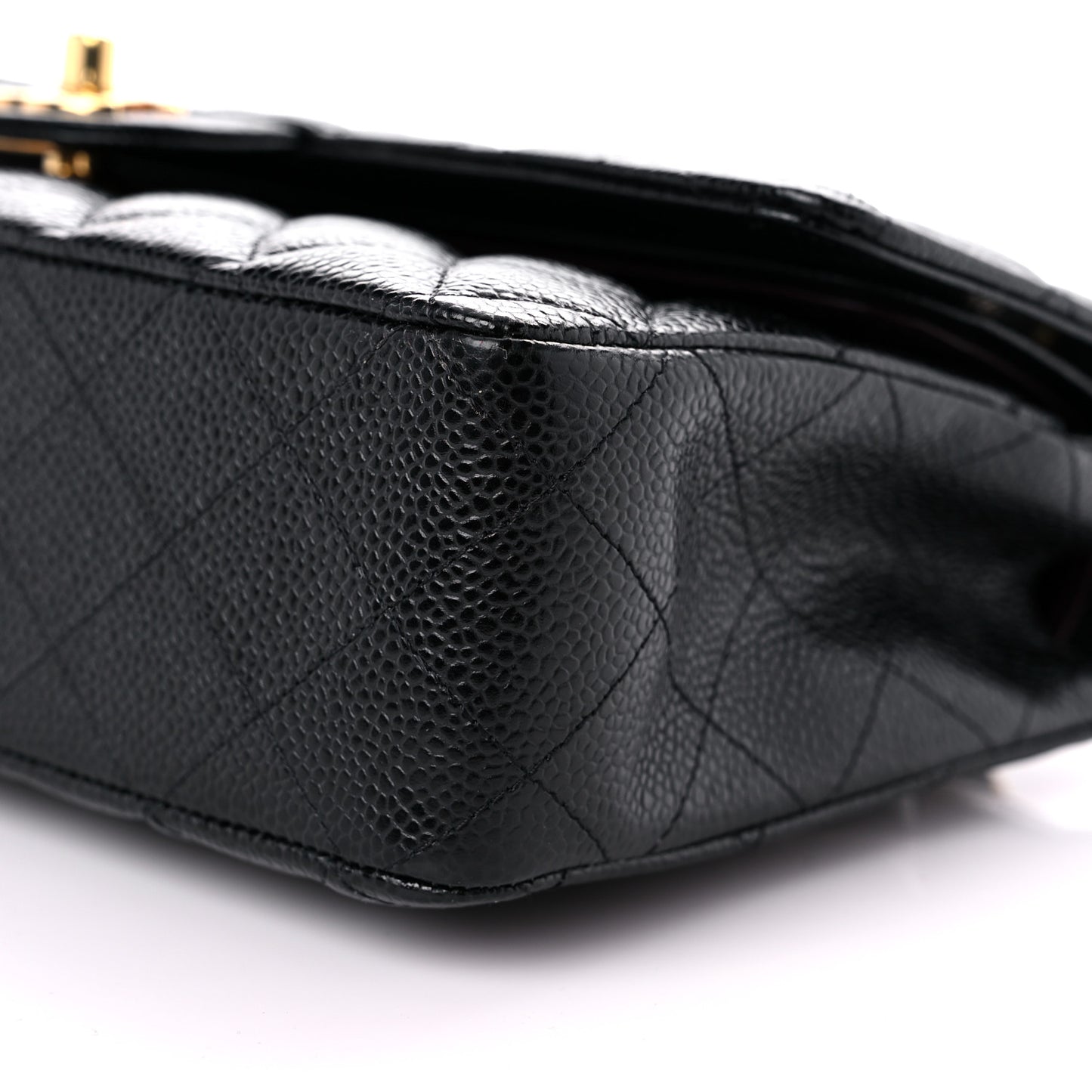 Caviar Quilted Medium Double Flap Black