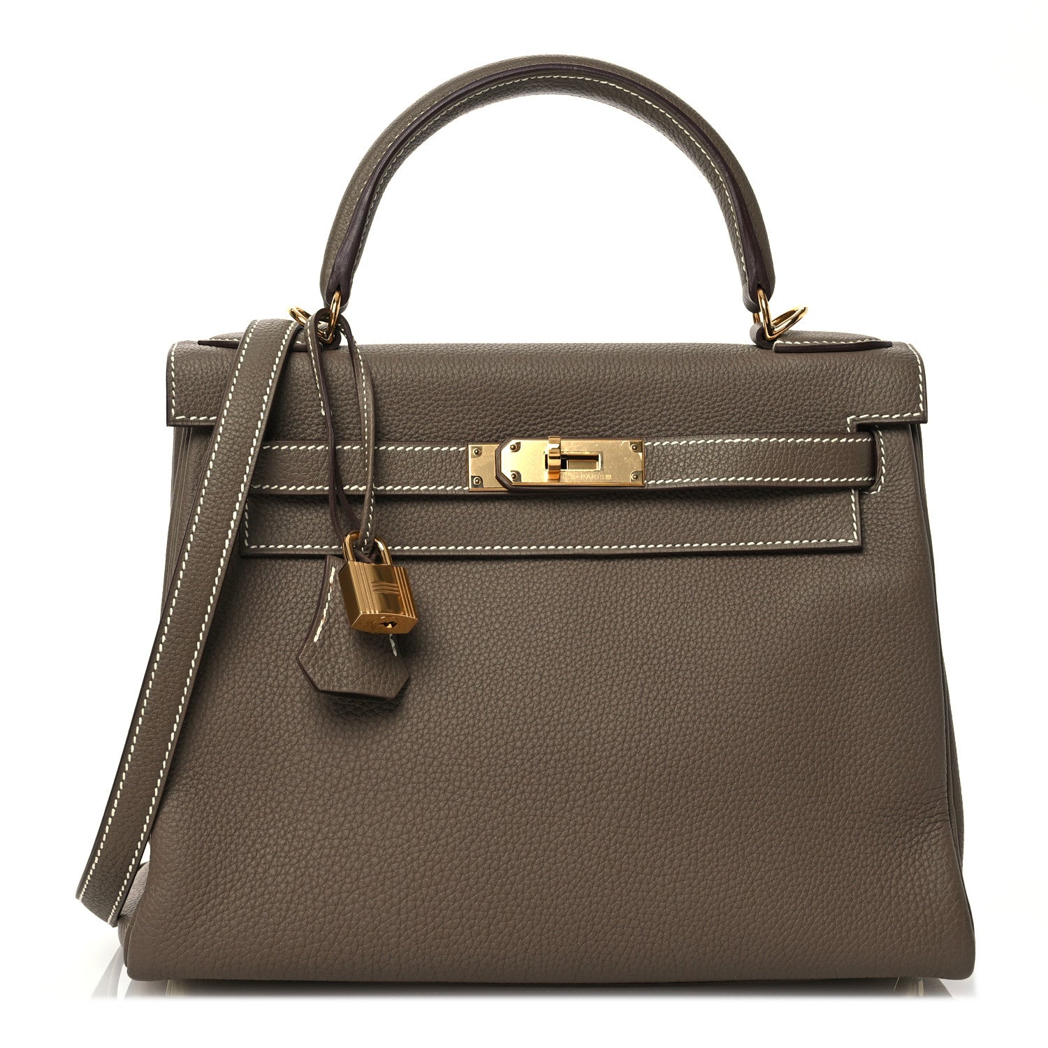 Hermes Togo Kelly Retourne 28 Etoupe 1 of 12