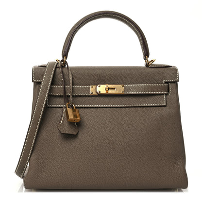Hermes Togo Kelly Retourne 28 Etoupe 1 of 12