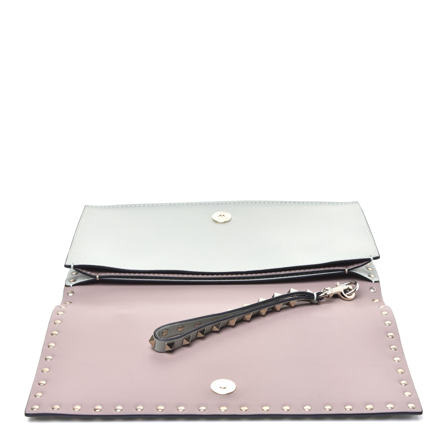 Valentino Garavani Nappa Rockstud Wristlet Clutch Water Green 11 of 14