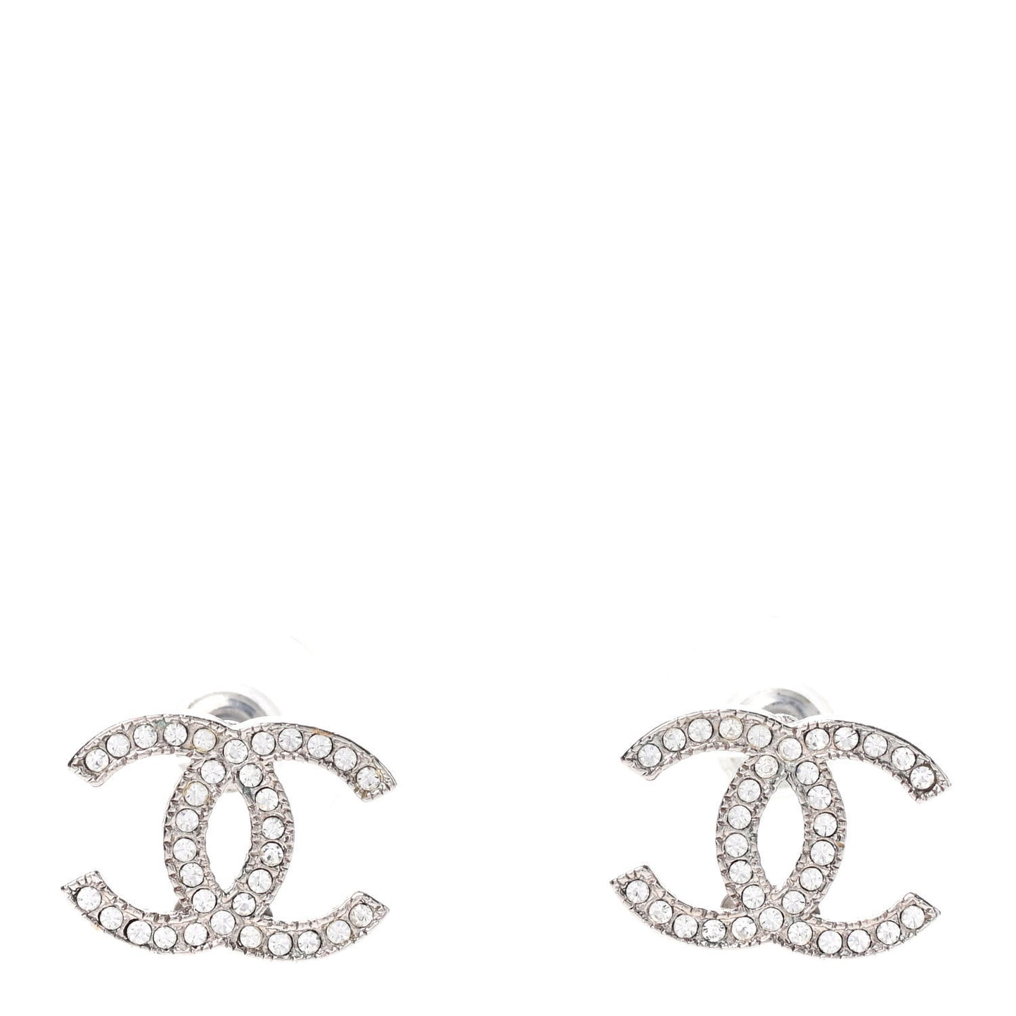 Crystal CC Earrings Silver