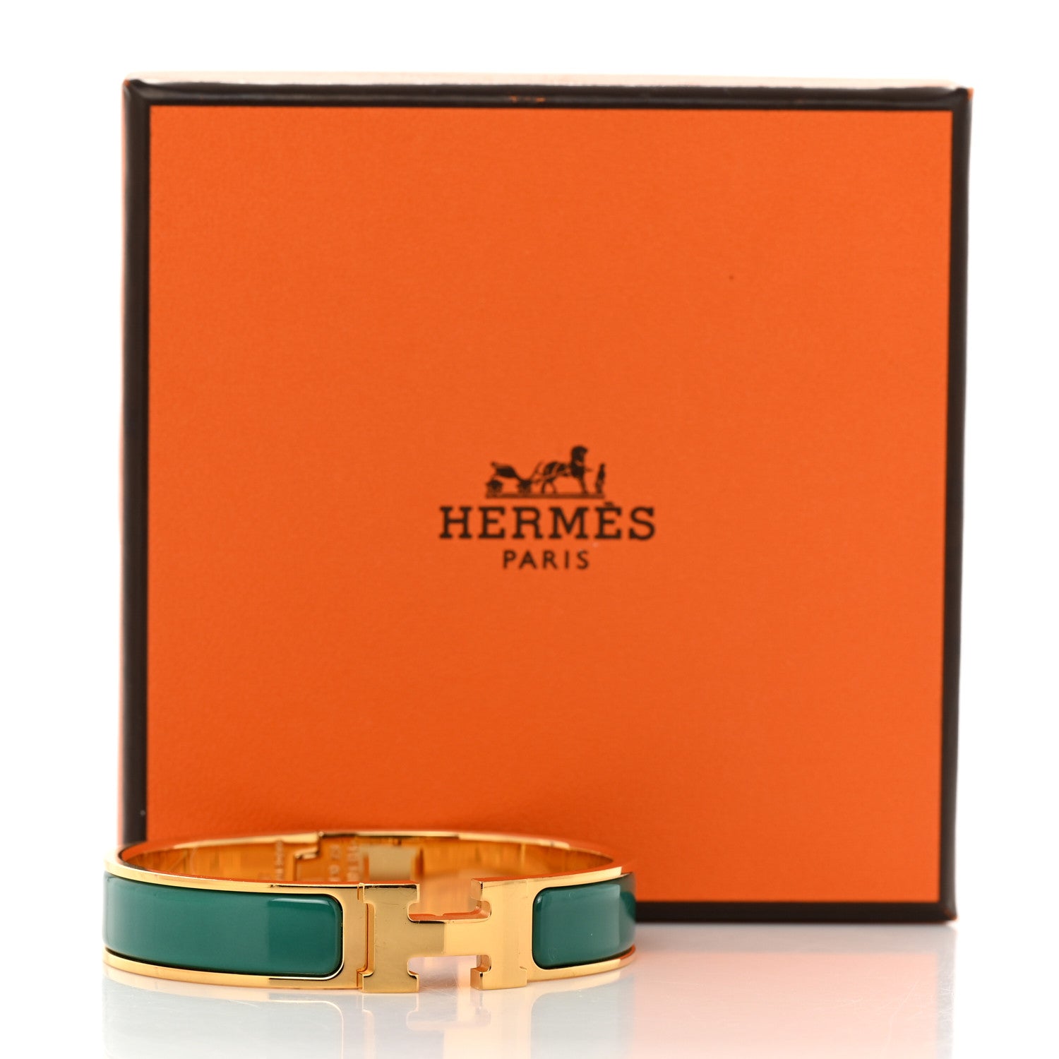 Hermes Enamel Narrow Clic Clac H Bracelet PM Malachite 5 of 5