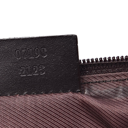 Gucci Denim Monogram Boat Pochette Dark Brown 7 of 12