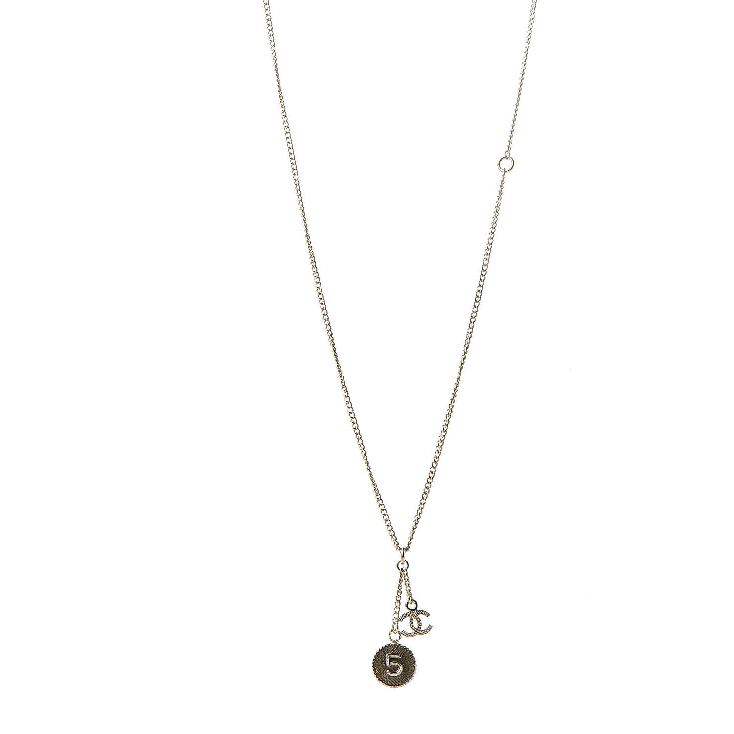 Chanel No 5 CC Necklace Gold 1 of 5