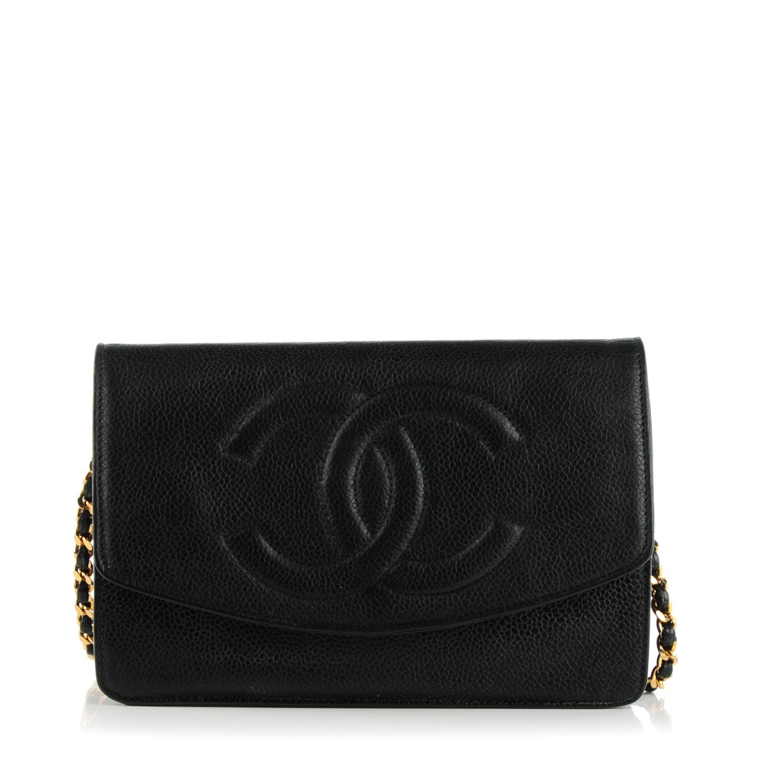 Chanel Caviar Timeless CC Wallet On Chain WOC Black 1 of 8