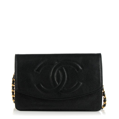 Chanel Caviar Timeless CC Wallet On Chain WOC Black 1 of 8