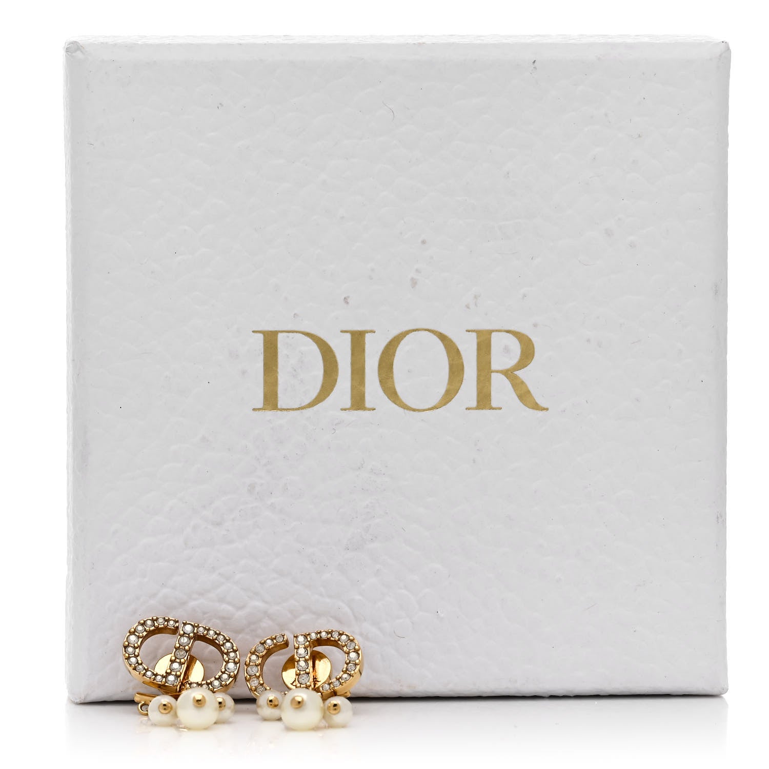 Christian Dior Pearl Crystal Tribal CD Drop Earrings Gold 5 of 5