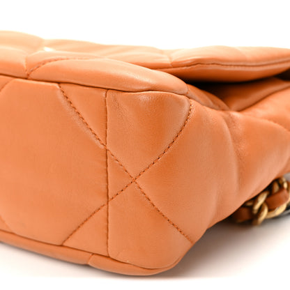Chanel Lambskin Quilted Medium Chanel 19 Flap Light Brown 10 of 10