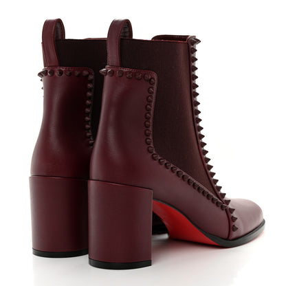 Christian Louboutin Calfskin Out Line Spike Lug 70 Boots 37.5 Bordeaux 4 of 8