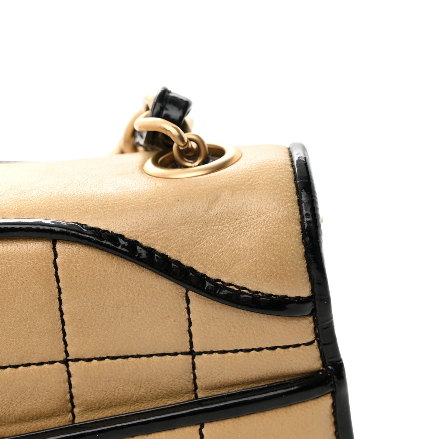 Lambskin Reissue Chocolate Bar Flap Beige Black