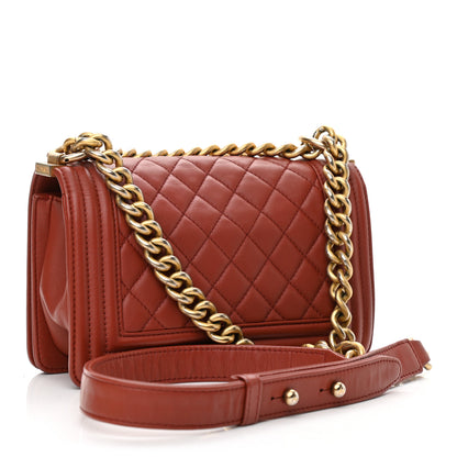 Chanel Lambskin Quilted Small Boy Flap Red 3 of 10