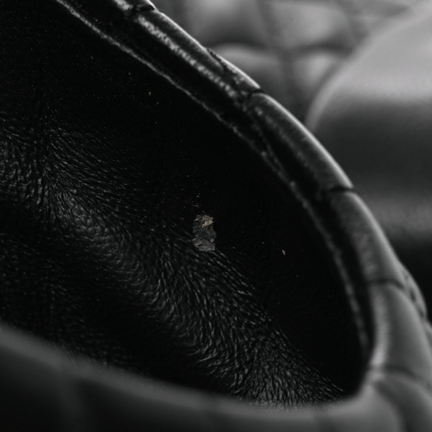Lambskin Quilted Mary Jane Flats 38.5 Black