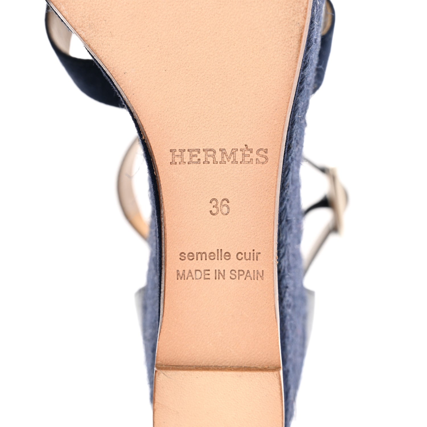 Hermes Suede Ilana Espadrille Wedge Sandals 36 Bleu Indigo 6 of 8