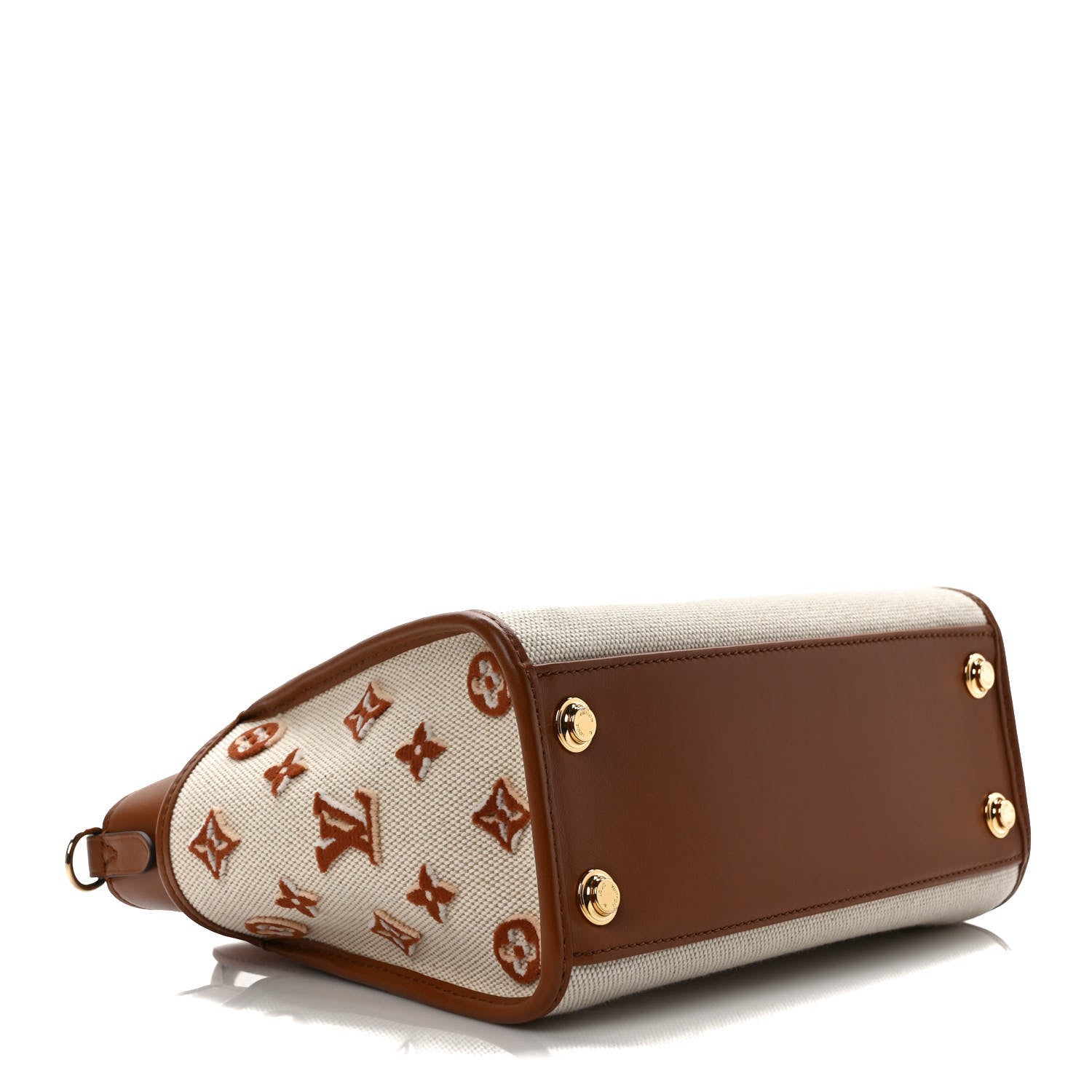 Louis Vuitton Canvas Calfskin Monogram On My Side PM Caramel Tan 4 of 8