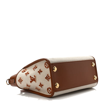 Louis Vuitton Canvas Calfskin Monogram On My Side PM Caramel Tan 4 of 8