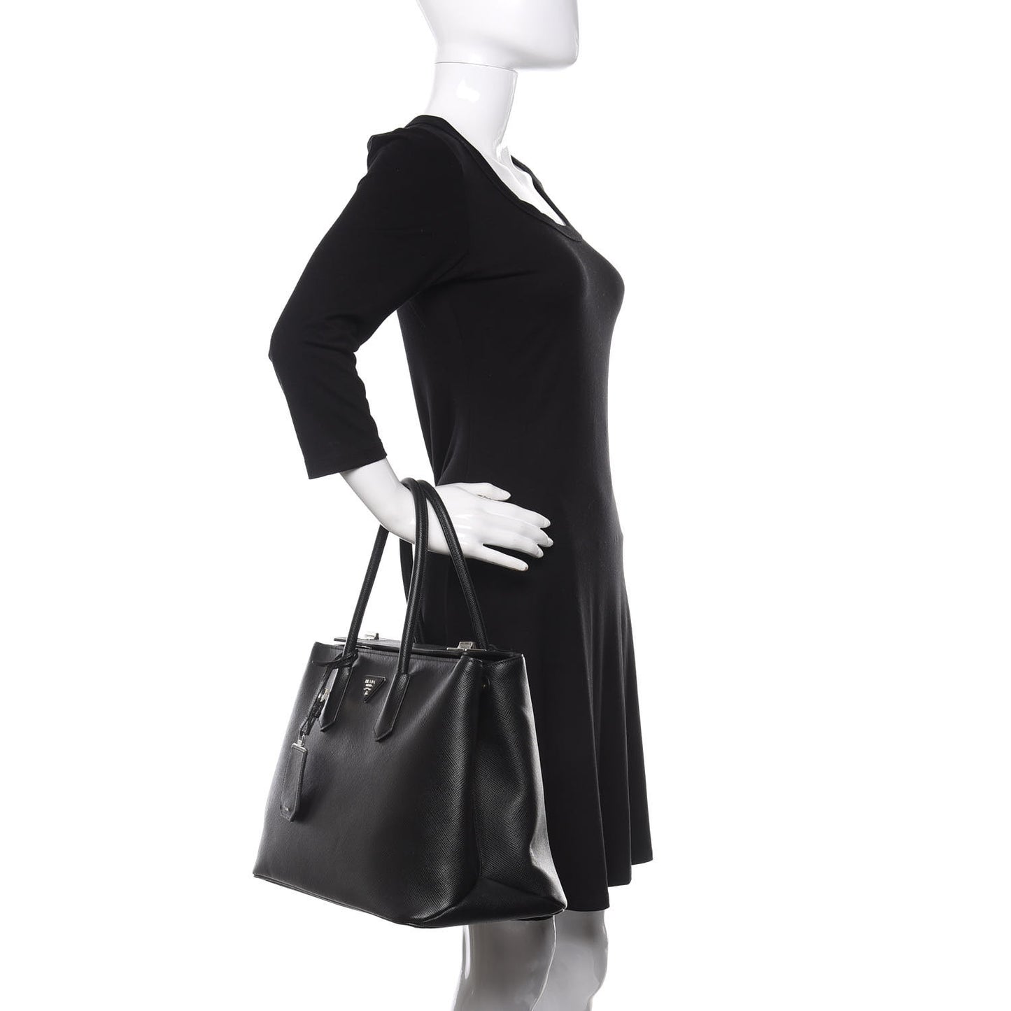 Saffiano Cuir Twin Tote Black