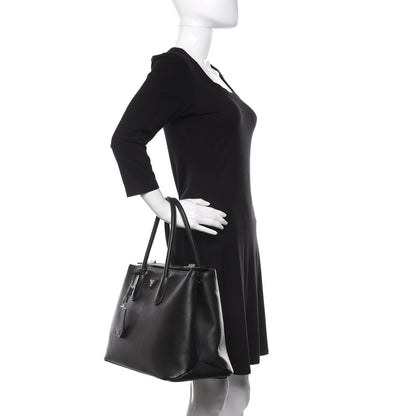 Prada Saffiano Cuir Twin Tote Black 2 of 12