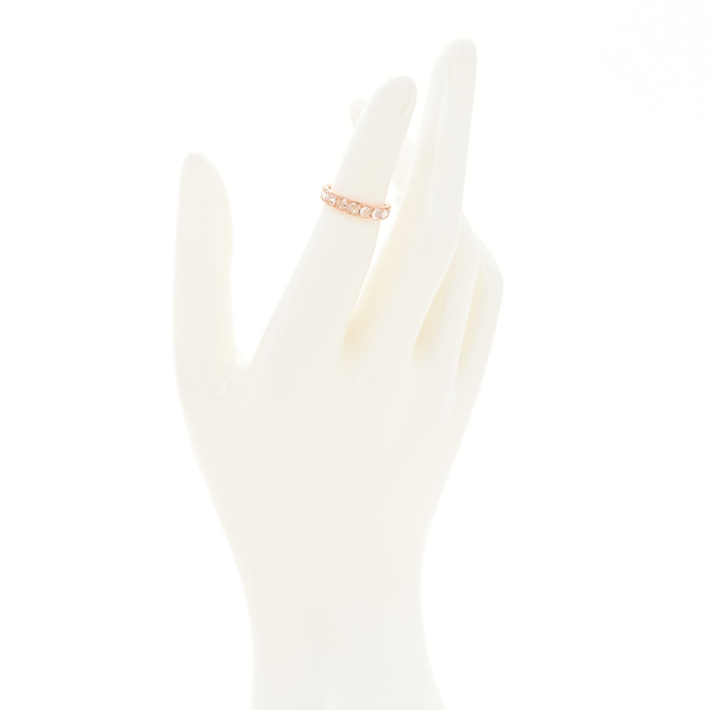 18K Rose Gold Diamond Metro Rose Cut Eternity Band Ring 46 3.75