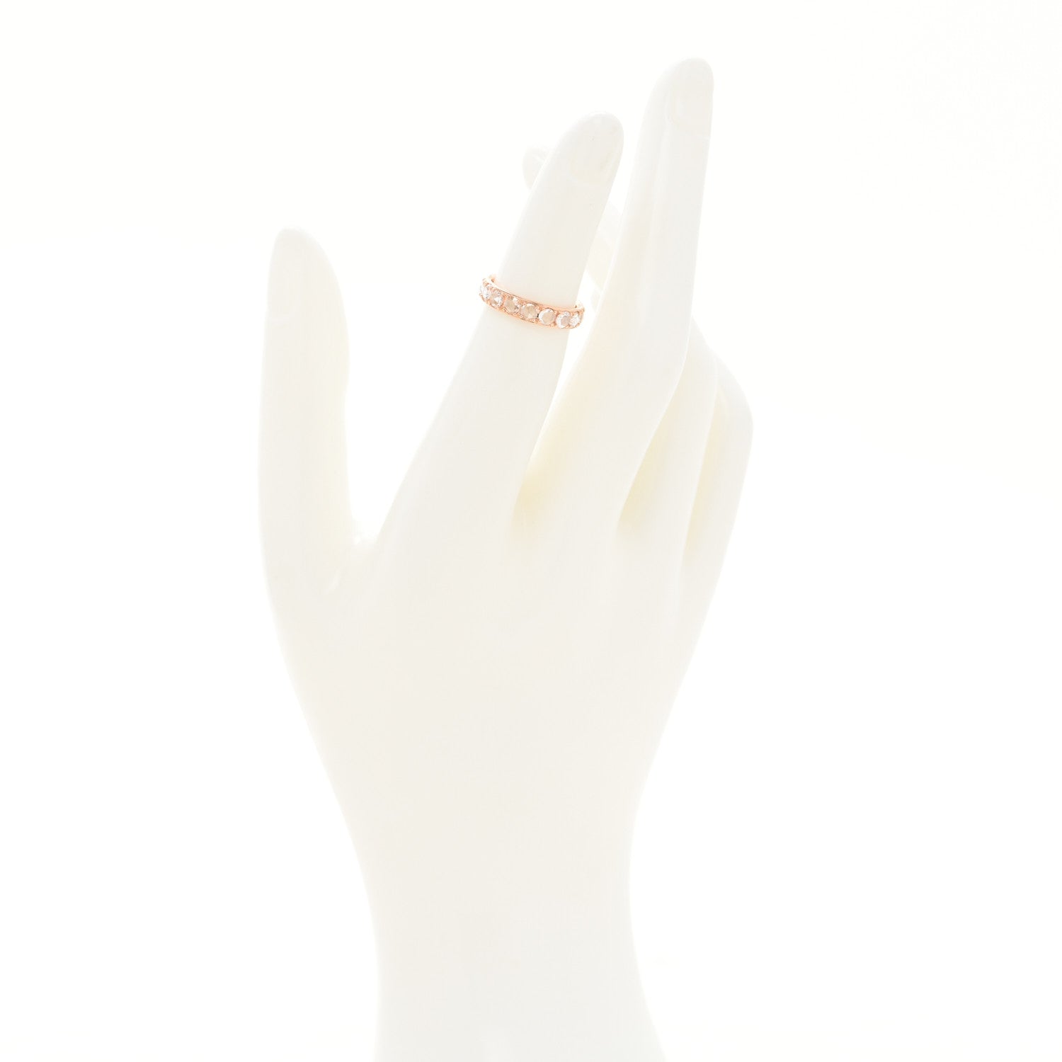 Tiffany 18K Rose Gold Diamond Metro Rose Cut Eternity Band Ring 46 3.75 2 of 4
