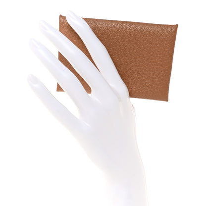 Hermes Chevre Mysore Verso Calvi Duo Card Case Quebracho Mauve Sylvestre 2 of 8