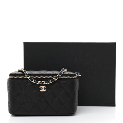 Chanel Caviar Quilted Small Vanity Case With Chain Black 11 of 11