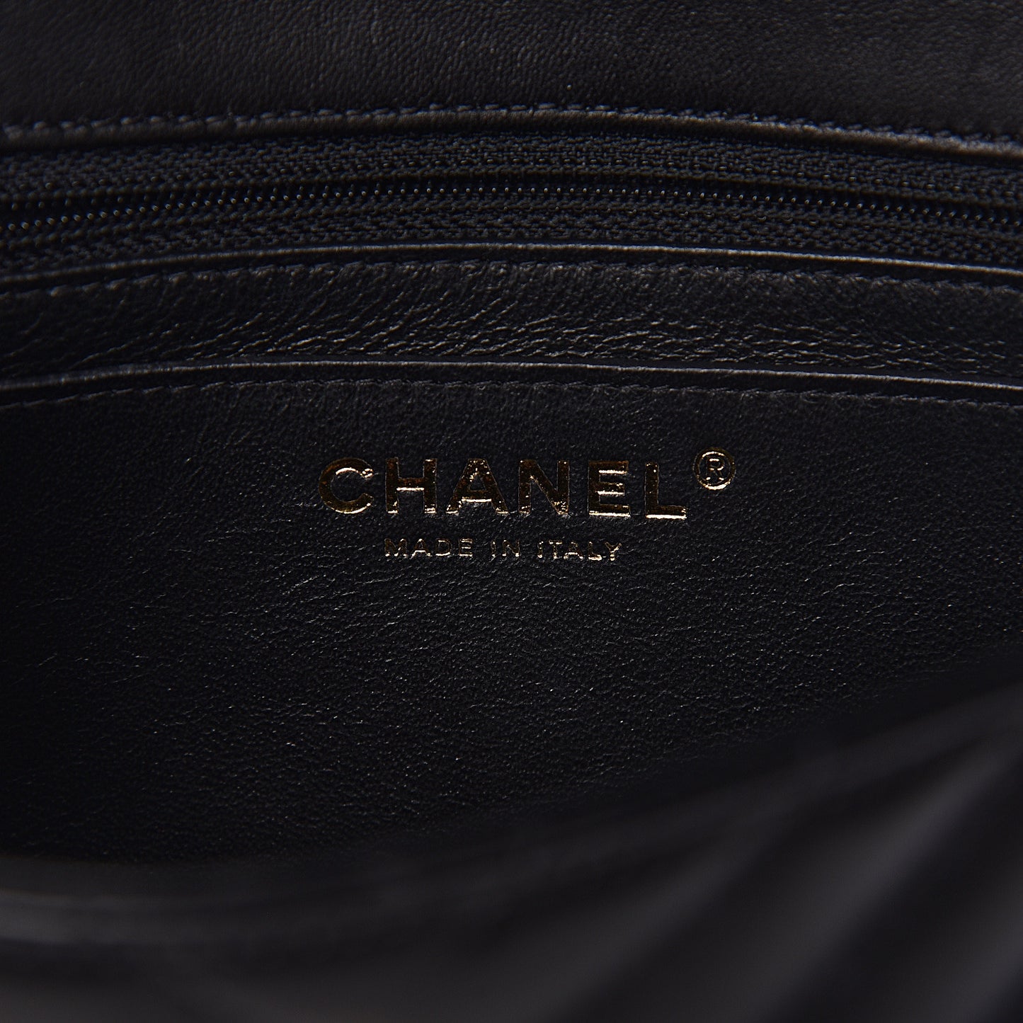 Lambskin Chevron Quilted Mini Rectangular Flap Black