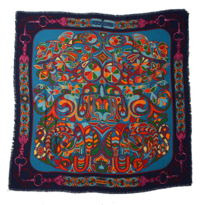 Hermes Silk Cashmere Folklore Scarf 90 2 of 7
