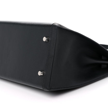 Hermes Berline Toile Swift Kelly Sellier 32 Black Ecru 9 of 10