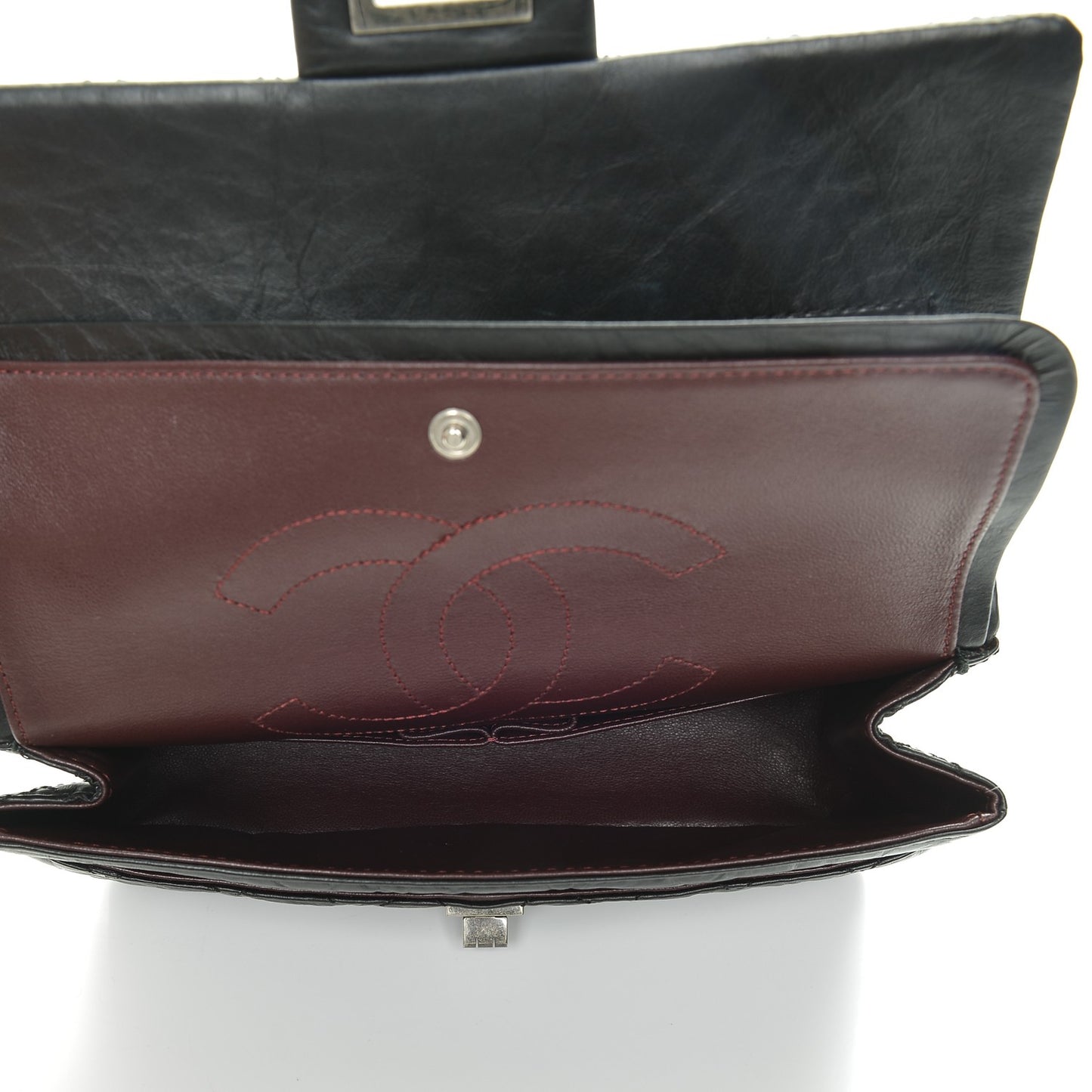 Aged Calfskin Quilted 2.55 Reissue 225 Flap Black