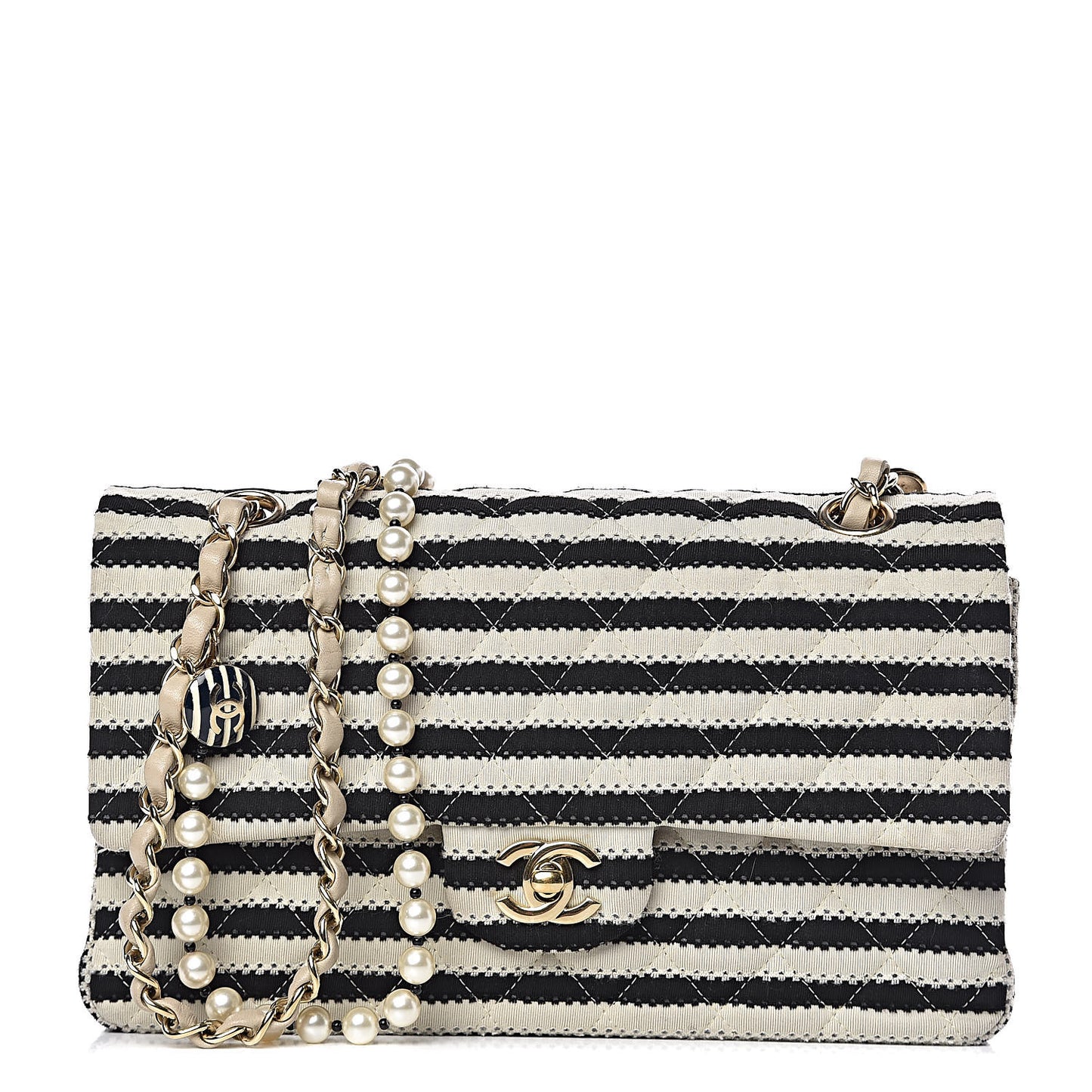 Jersey Quilted Medium Coco Sailor Flap Black White
