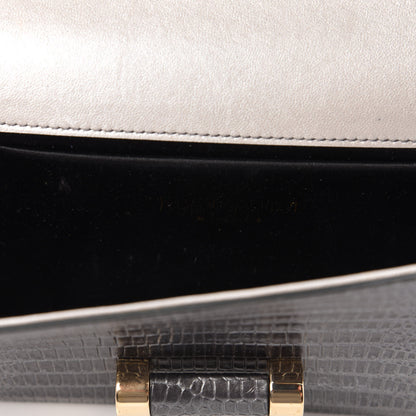 Saint Laurent Ombre Lizard Muse Clutch Silver 8 of 10