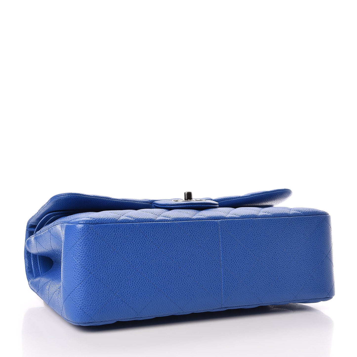 Caviar Quilted Jumbo Double Flap Blue