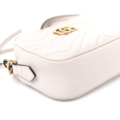 Gucci Calfskin Matelasse Mini GG Marmont Chain Shoulder Bag White 5 of 12