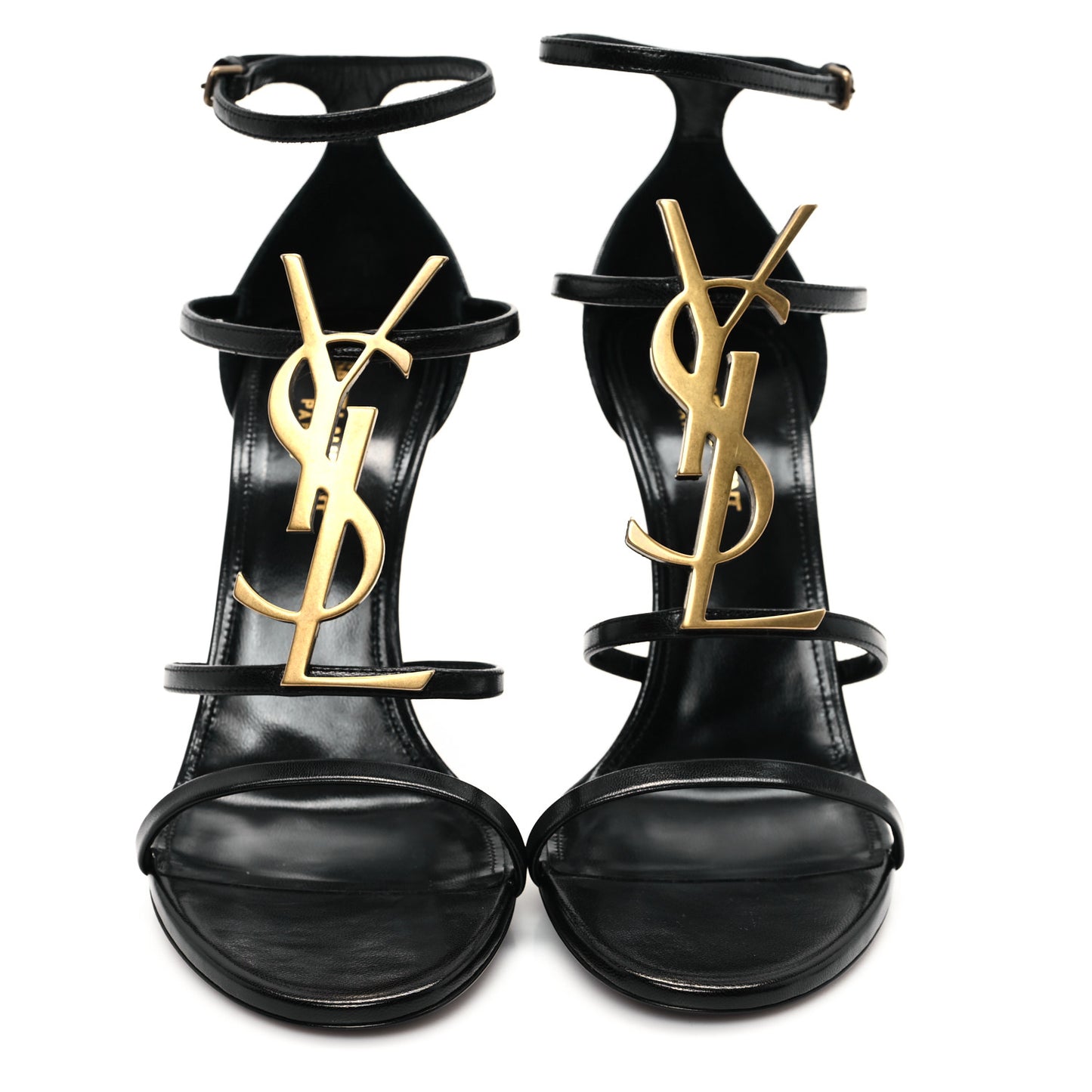 Calfskin Cassandra 100 Ankle Strap Sandals 39 Black