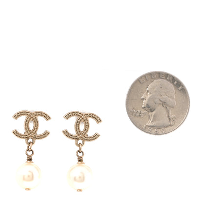 Chanel Pearl CC Drop Earrings Gold 2 of 4