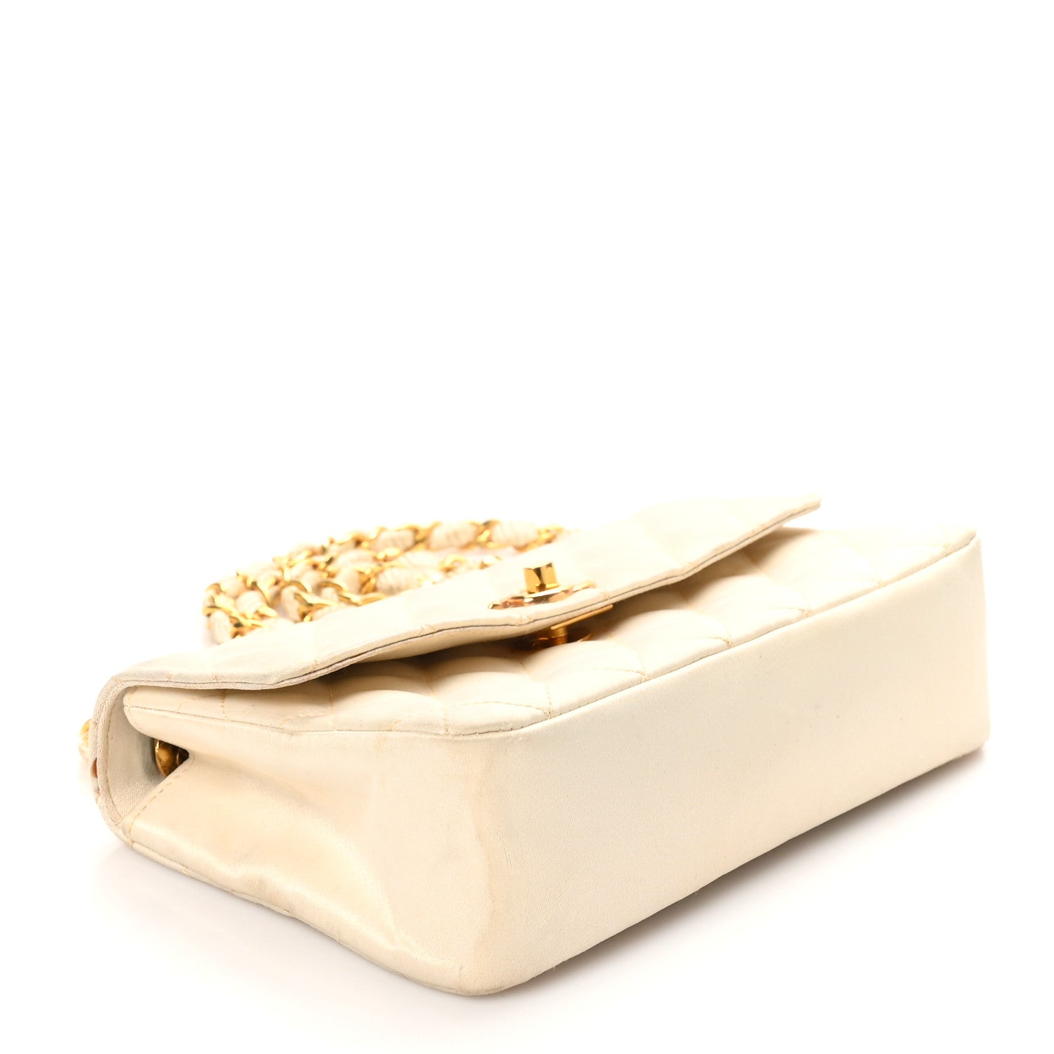 Chanel Satin Quilted Mini Flap White 4 of 11