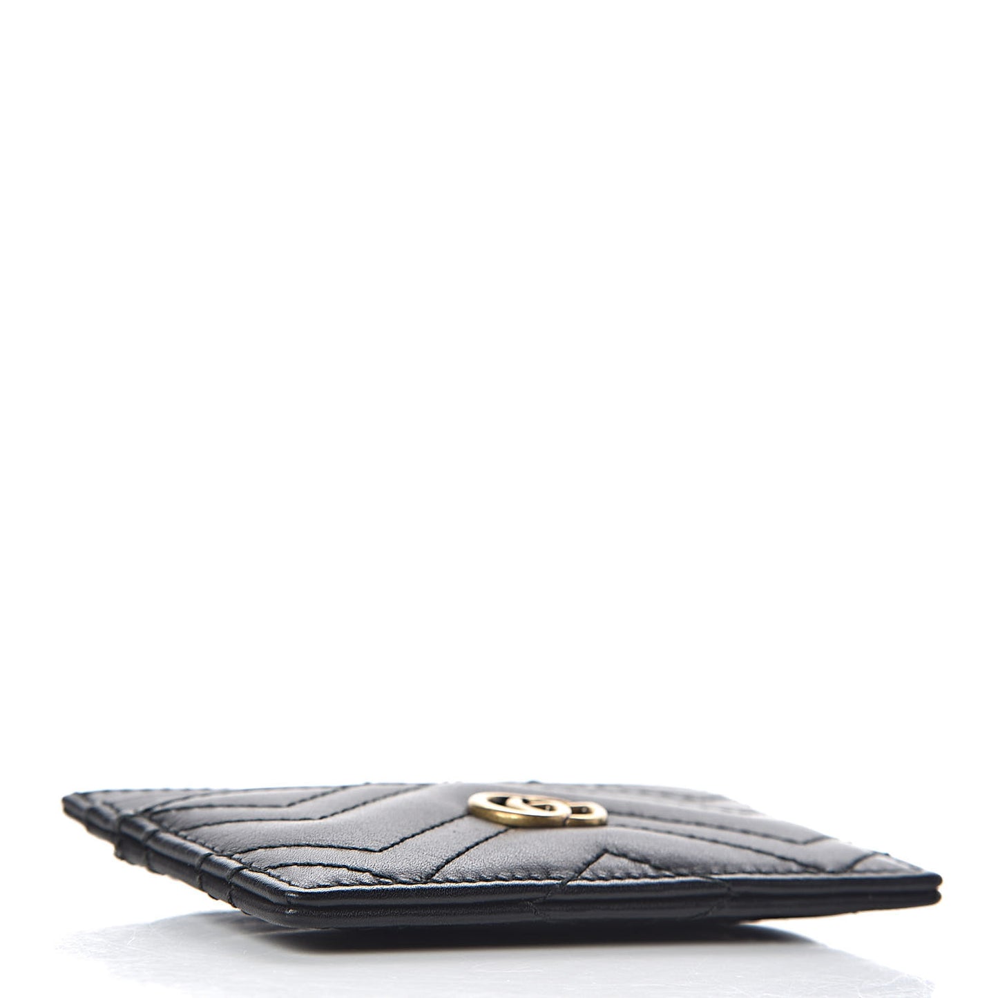 Calfskin Matelasse GG Marmont Card Holder Black