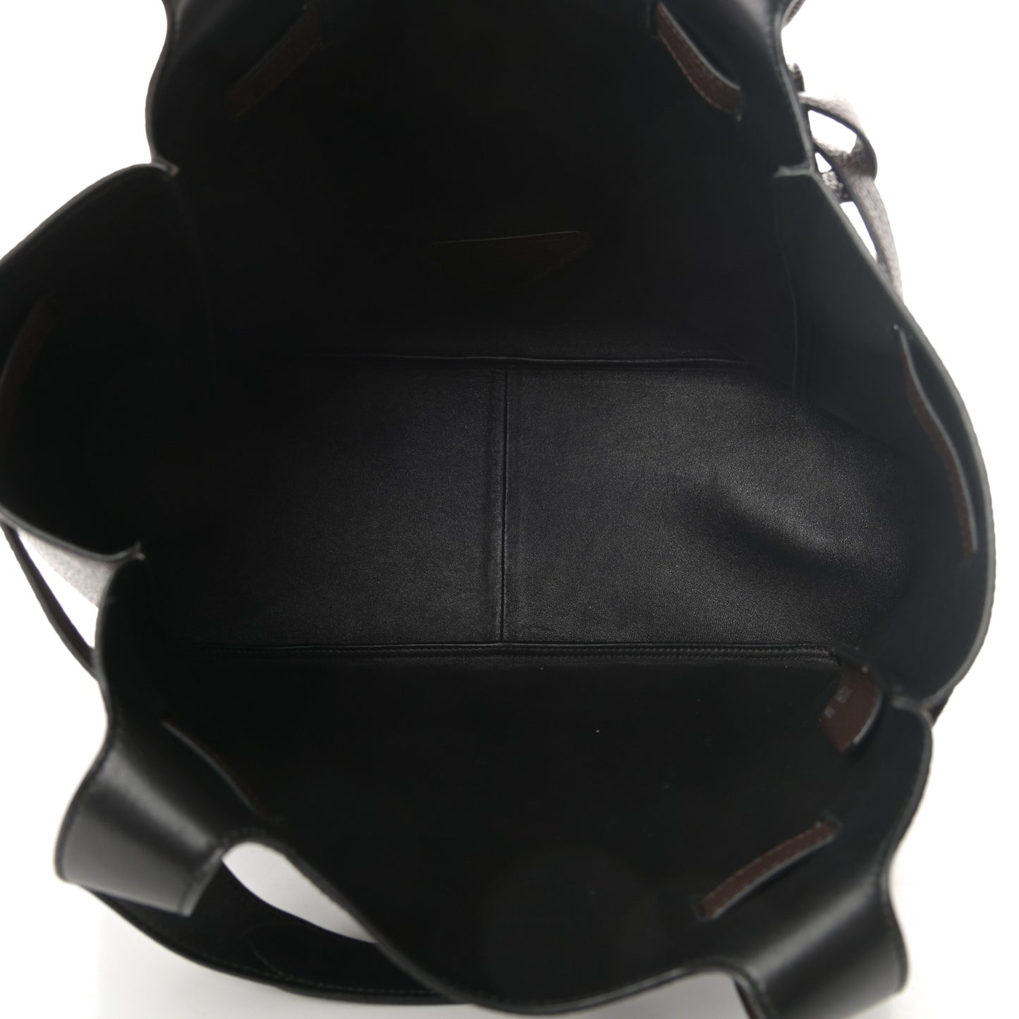 Vitello Daino Drawstring Bag Brown