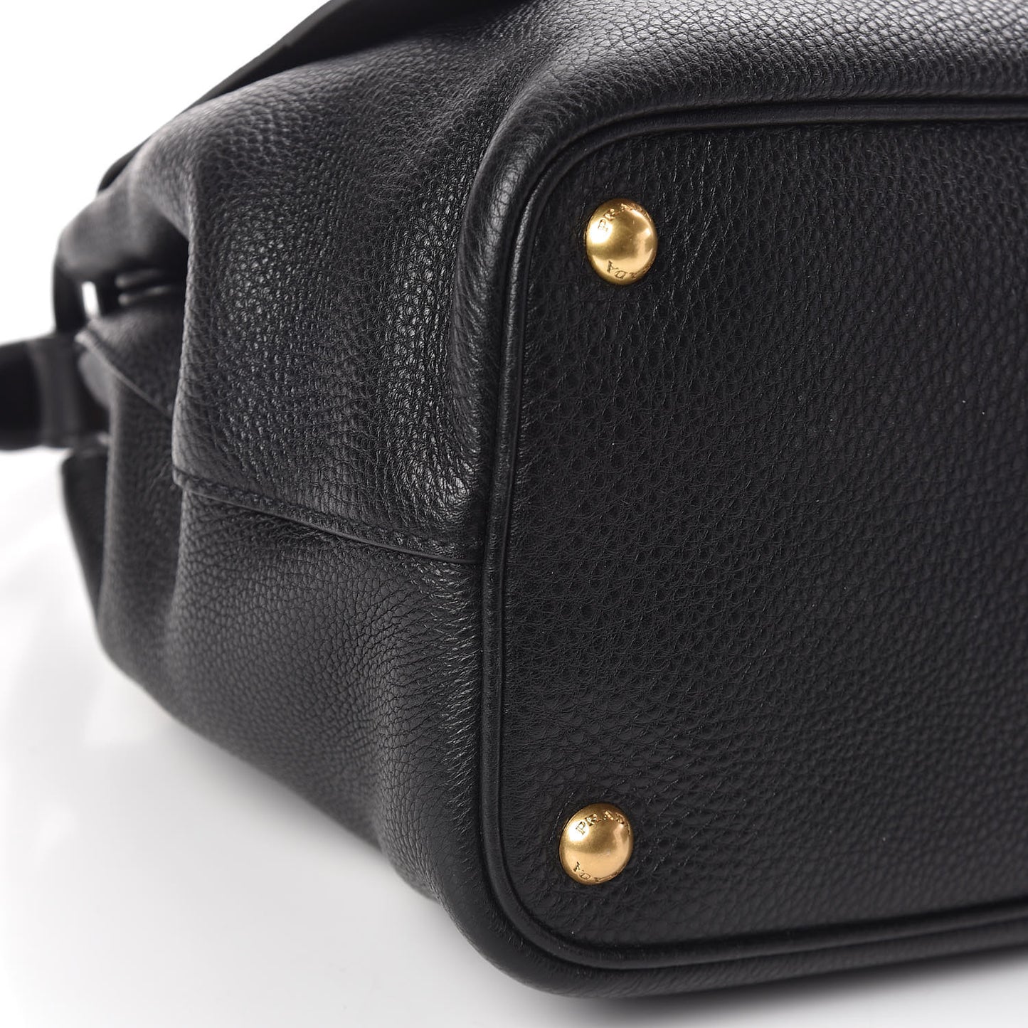 Vitello Daino Flap Shoulder Bag Black