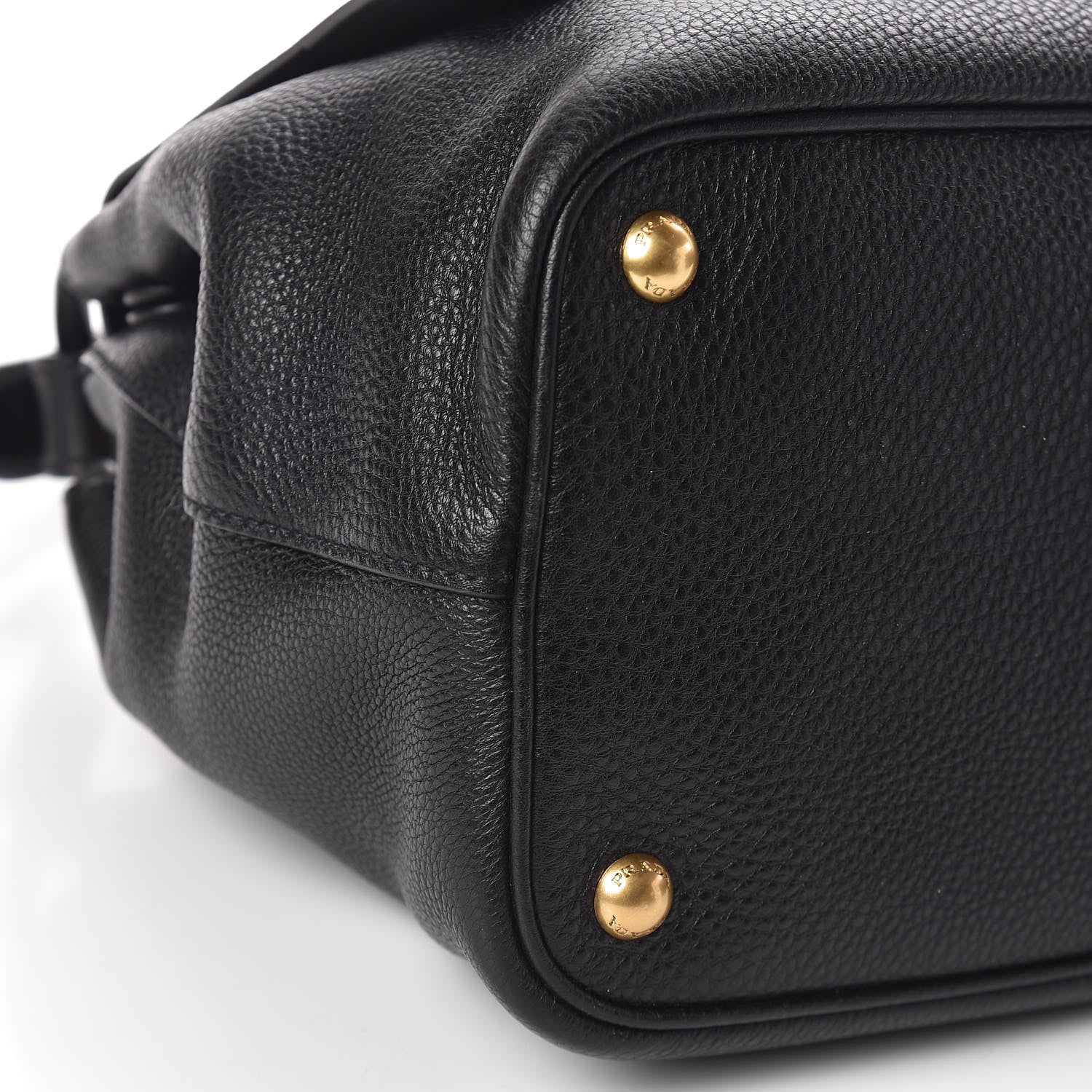 Prada Vitello Daino Flap Shoulder Bag Black 9 of 10