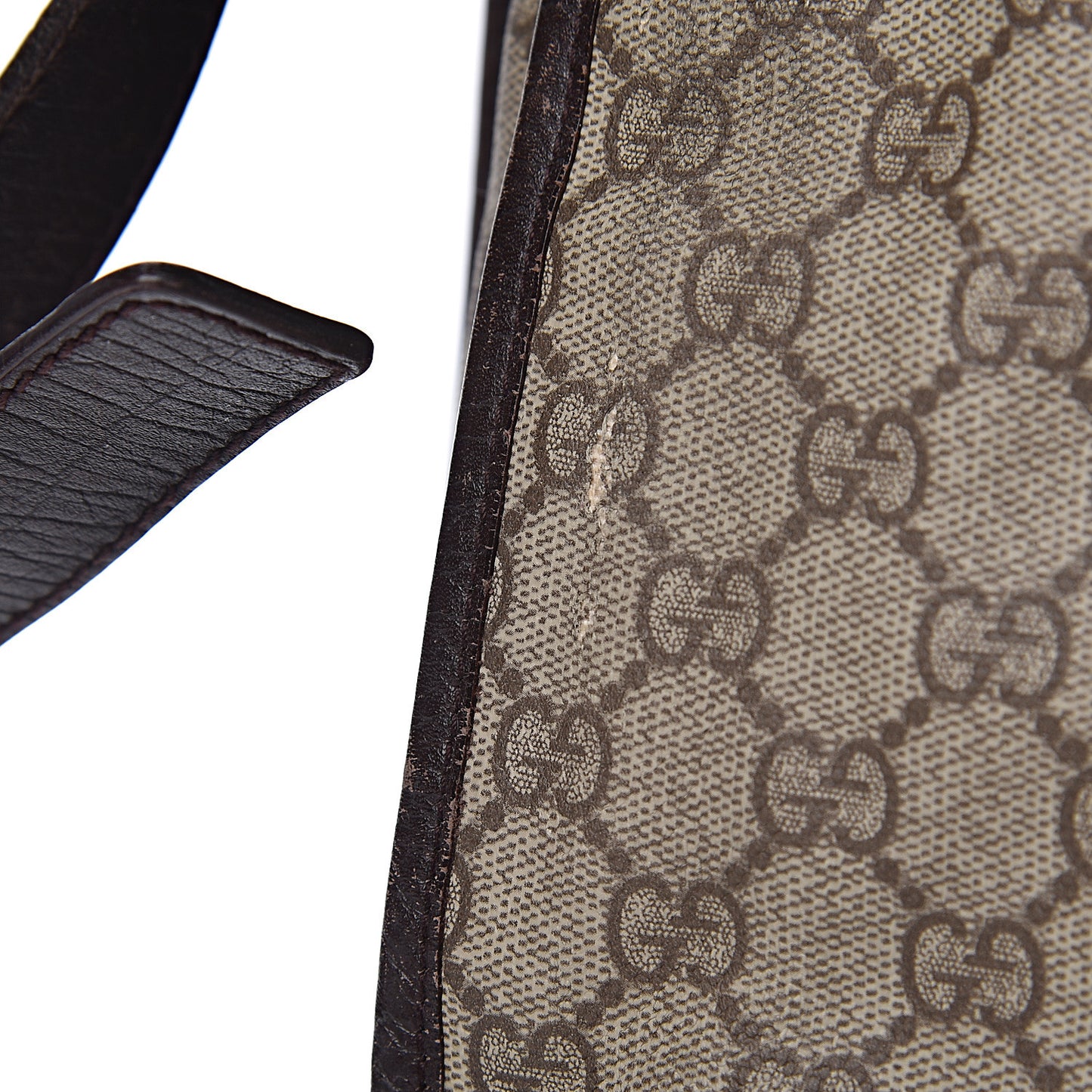 GG Plus Monogram Web Large Flap Messenger Bag Beige Dark Brown