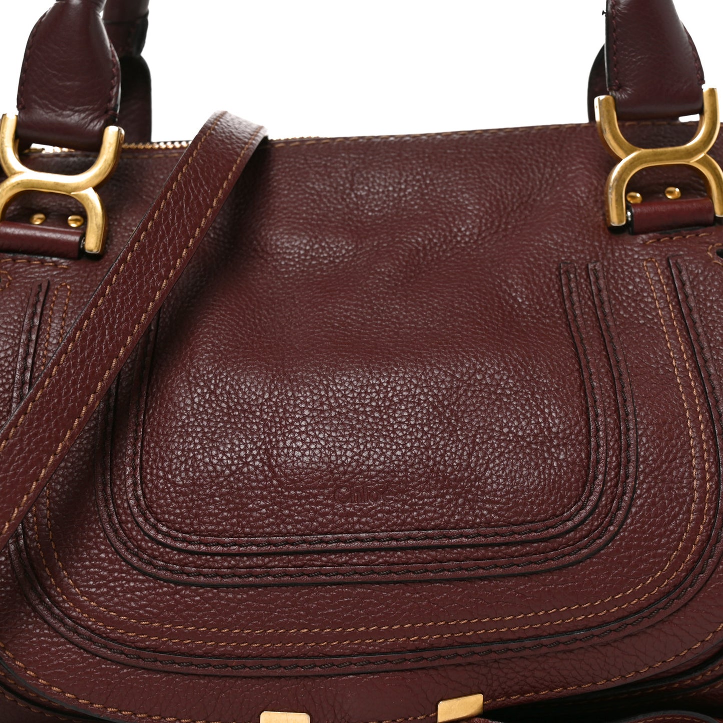 Calfskin Large Marcie Satchel Garnet