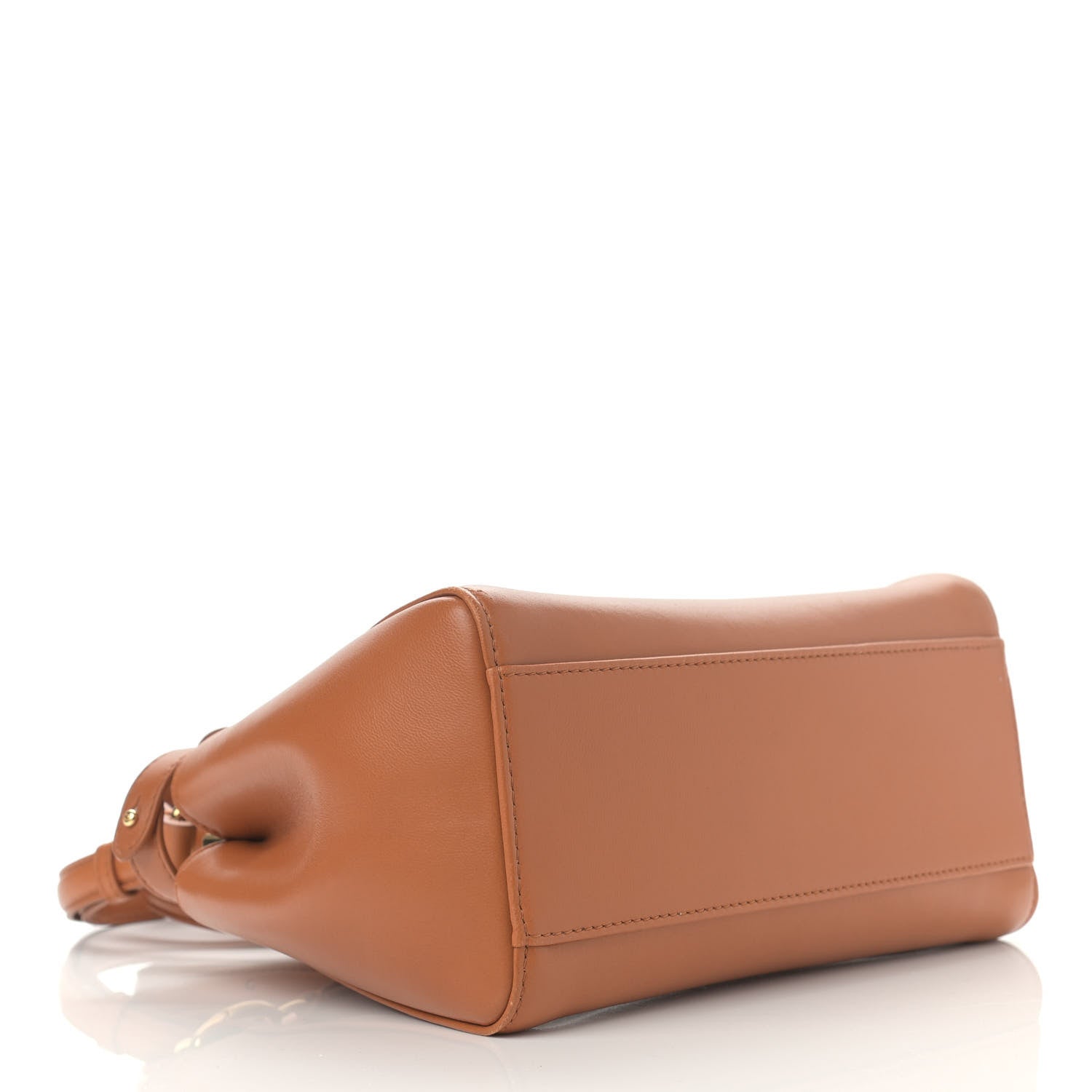 Fendi Nappa Vitello Century Gingham Embossed Mini Peekaboo Iconic Satchel Brandy White Black 6 of 12