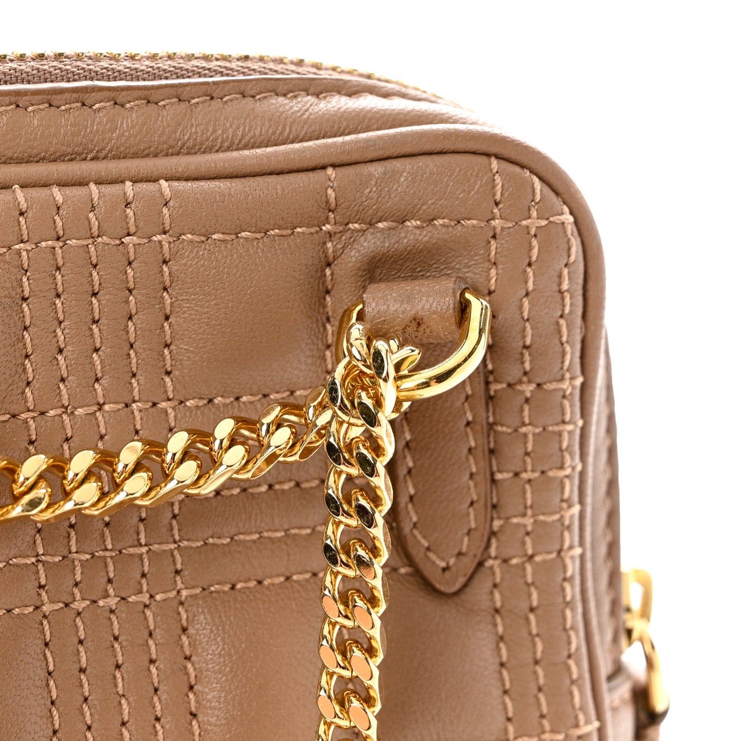 Lambskin Quilted Mini Lola Vertical Crossbody Bag Camel