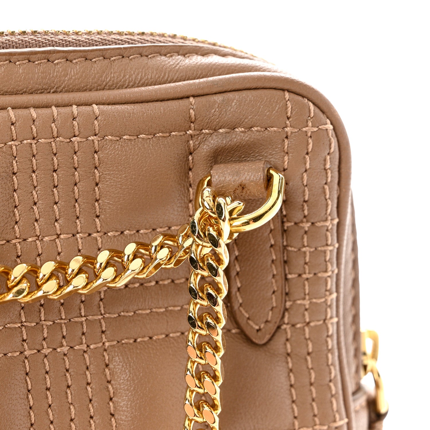 Burberry Lambskin Quilted Mini Lola Vertical Crossbody Bag Camel 10 of 10