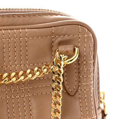 Burberry Lambskin Quilted Mini Lola Vertical Crossbody Bag Camel 10 of 10