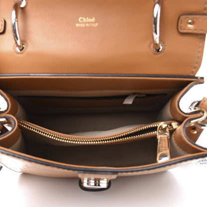 Chloe Calfskin Crocodile Embossed Small Aby Day Shoulder Bag Autumnal Brown 5 of 13