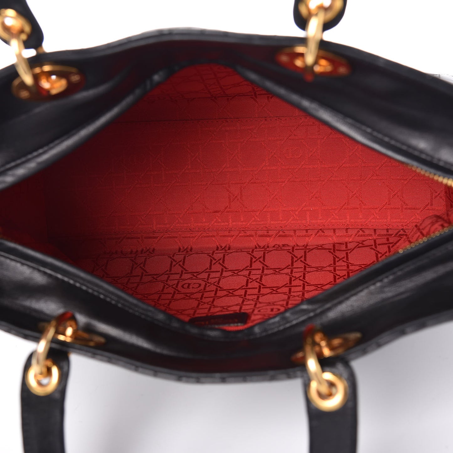 Lambskin Cannage Large Lady Dior Black